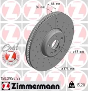 Stabdžių diskas ZIMMERMANN 150.2954.52 kaina