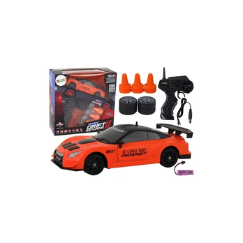Lean Remote Controlled Sports Car R/C 1:24 Oranžinis Interchangeable Wheels
