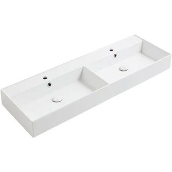 Dvigubas praustuvas Simas Agile 141x46 cm, balta matinė, AG141D BIANCO MATT