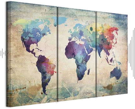 Artgeist Paveikslas - Rainbow Map (triptych)