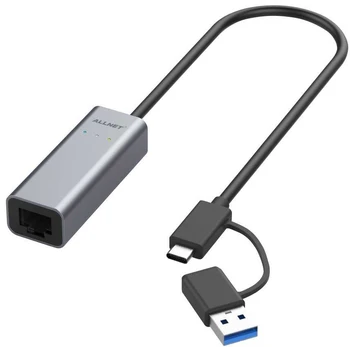 ALLNET USB 3.0 Typ-C&A Ethernet Adapteris 2.5 Multi-Gigabit LAN ALL-NC-2.5G-USBC/A *ALLTRAVEL*