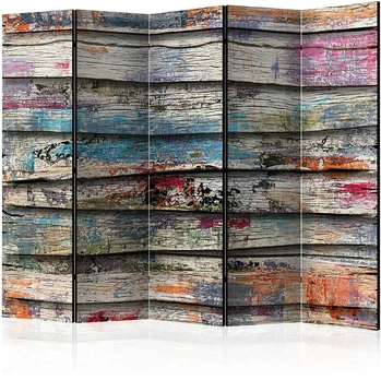 Artgeist Pertvara - Colourful Wood II [Room Dividers]