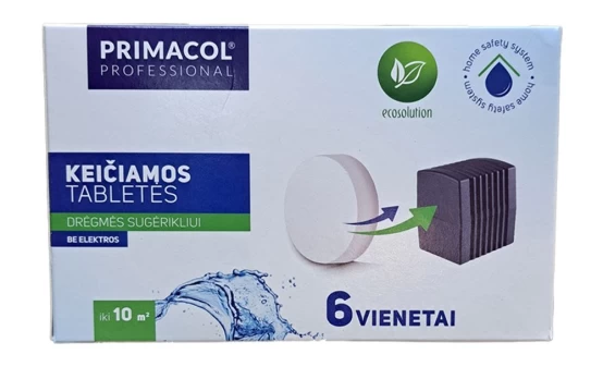 Drėgmės surinkėjo įdėklai PRIMACOL, 6 tabletės