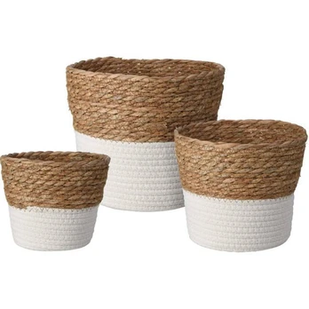 Rattan storage baskets, 3 pieces