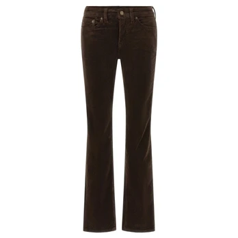 Kelnės moterims, Ruda, Woven-straight-pants