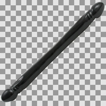 Doc Johnson Double Header dvigubas dildo, lygus, 45 cm, juodas