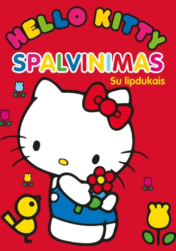 Hello Kitty. Spalvinimas su lipdukais