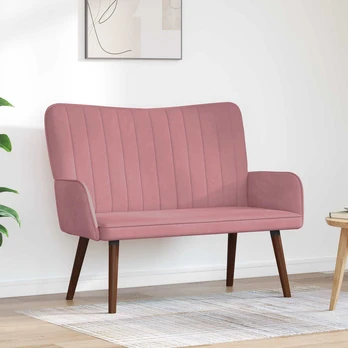 Dviejų vietų sofa Rožinė 115 x 61 x 87 cm Aksomas