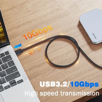 USB A į C greito įkrovimo laidas, 0.3m/11.81inch