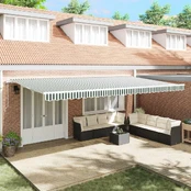 Ištraukiama markizė 600 × 350 cm Žalia ir balta kaina
