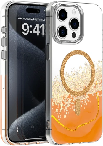 Dėklas Telforceone Epoxy Mag case for iPhone 14 Pro 6,1' oranžinis