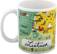 Puodelis keramikinis "Lietuvos žemėlapis", 340 ml kaina