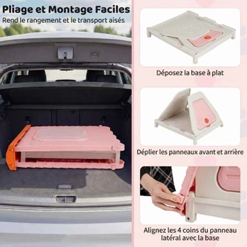 Šunų namelis, sulankstomas, Rožinis, 72 × 60 × 68 cm