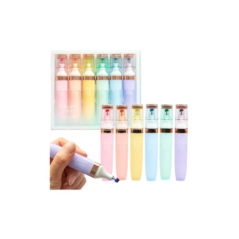 Lean Highlighter Set Pastel Gold Color Elements 6 Pcs
