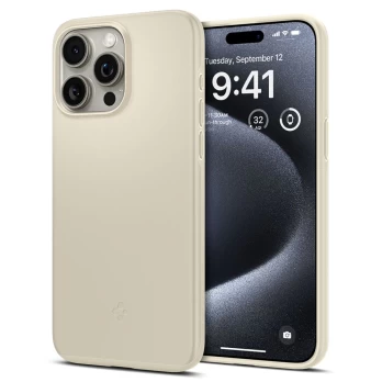 [Užsakomoji prekė] Dėklas iPhone 15 Pro - Spigen Thin Fit - Mute Beige