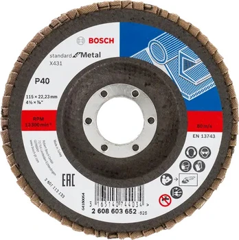 Šlifavimo diskas Bosch X431, 115 mm x 22.23 mm