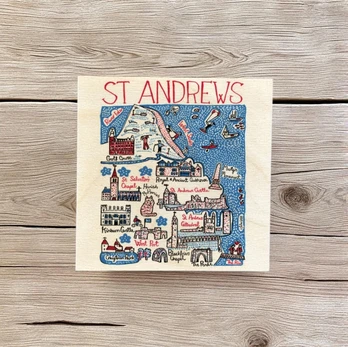 Julia Gash Wooden Coaster - St Andrews