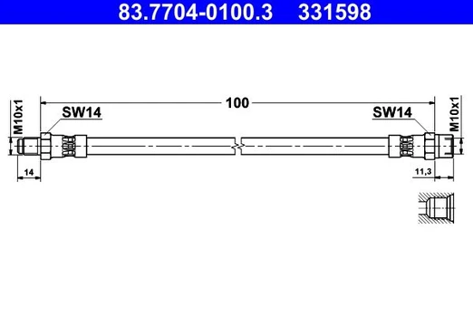 Stabdžių žarnelė ATE 83.7704-0100.3
