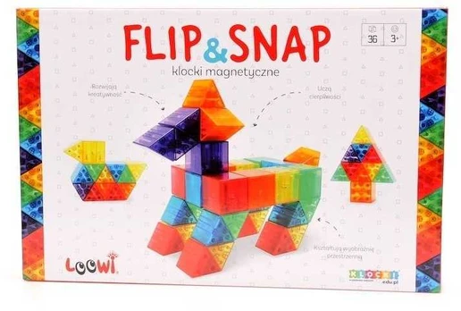 Loowi Magnetinis konstruktorius Flip&Snap 36 el.