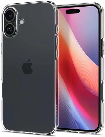Dėklas Spigen Crystal Flex, skaidrus - iPhone 16 Plus