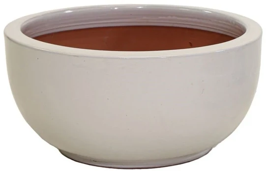 Mega Keraminis vazonas Glazed, apvalus, baltas, 48 x 24(A) cm