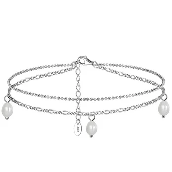 Sidabrinė kojos grandinėlė Pearlchain