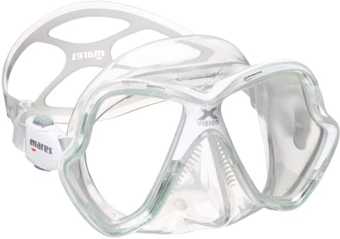 Nardymo kaukė Mares X-Vision skaidri / balta