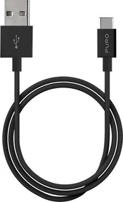 Puro USB-A – USB-C USB laidas 1 m juodas (PUR516BLK) kaina