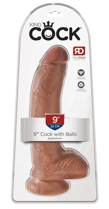 King Cock 9 inch Balls Tan realistiškas dildo