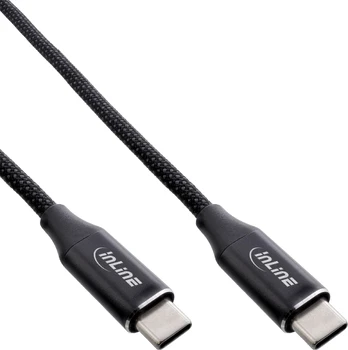 USB „InLine“ USB-C – USB-C kabelis, 1 m, juodas (35881)