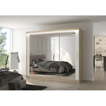 Sliding wardrobe with mirror and lighting LED CHESTER 250