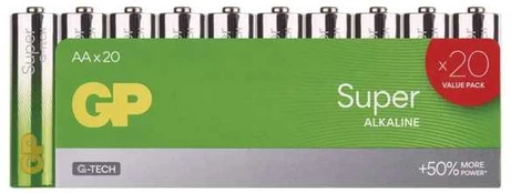 Bateria alkaliczna, AA, 1.5V, GP, folia, 20-pack, Super