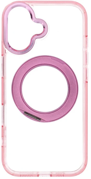 Dėklas Oem Case for iPhone 17 Frame Circle Stand compatible with MagSafe pink
