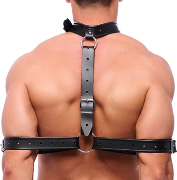 Red Leather Collar Black - Adjustable European Design