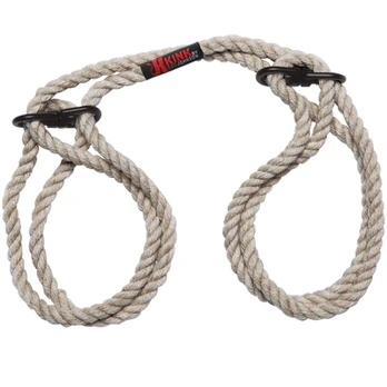 Doc Johnson Restrain Bind Tie 6mm Hemp Soft Cuffs for Wrists or Ankles Natural