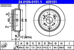 ATE 24.0109-0151.1 Brake Disc kaina