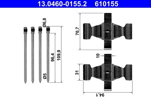 ATE 13.0460-0155.2 Brake pad fitting kit