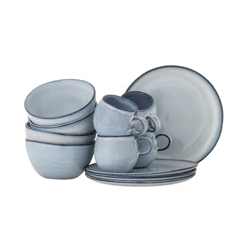 Bloomingville - Sandrine Breakfast Set - Blue - Stoneware