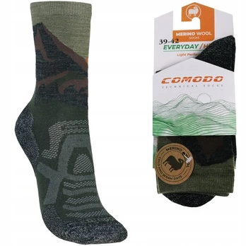 Žygio kojinės Hiking Merino Mountain Comodo, Khaki