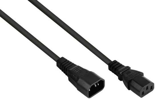 kabelmeister Kaltgeräteverläng. Stecker C14 / C13 schw. 1m
