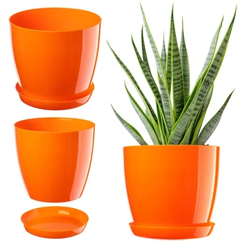 Vazonas su stovu Kadax, oranžinis, 14 cm