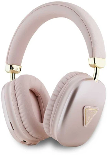 Ausinės Guess Bluetooth 5.3 Metallic Triangle Logo rožinės