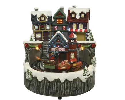 Nežinomas Christmas decoration "House" with LED lighting. 15 cm