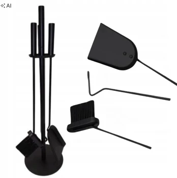Židinio įrankių rinkinys HAGE, 62 cm, juodas