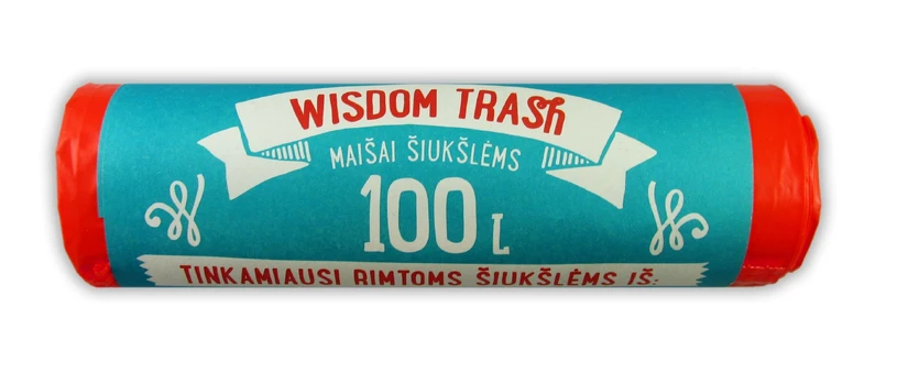 Wisdom Trash ties garbage bags 100l 8 pcs.