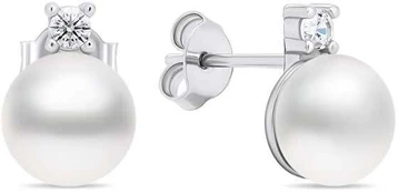 Brilio Silver Brilio Sidabrinis Elegant sidabrinis auskarai su tikrais perlais EA597W