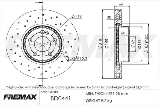 Stabdžių diskas FREMAX BD-0441