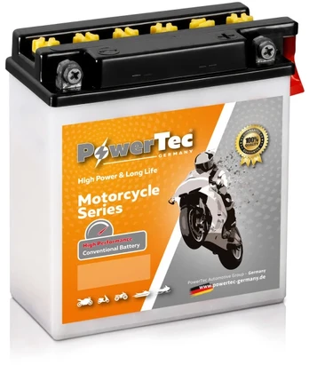 Akumuliatorius PowerTec YB5L-B, motociklinis, 5 Ah, 12 V, 55 A, starterinis