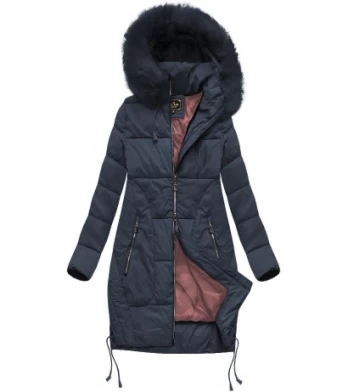 QUILTED HOODED JACKET NAVY BLUE (7690) striukė