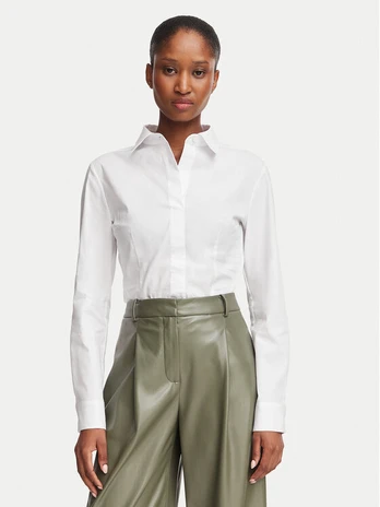 BOSS Marškiniai Bashinah 50571060 Balta Slim Fit